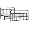 Cama Matrimonial | Cama Para Adultos | Estructura De Cama Cabecero Y Pie De Cama Metal Negro 140x190cm Cfw411431