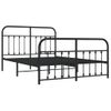 Cama Matrimonial | Cama Para Adultos | Estructura De Cama Cabecero Y Pie De Cama Metal Negro 140x190cm Cfw411431