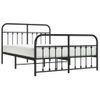 Cama Matrimonial | Cama Para Adultos | Estructura De Cama Cabecero Y Pie De Cama Metal Negro 140x200cm Cfw624508