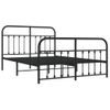 Cama Matrimonial | Cama Para Adultos | Estructura De Cama Cabecero Y Pie De Cama Metal Negro 140x200cm Cfw624508