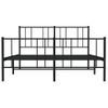 Cama Matrimonial | Cama Para Adultos | Estructura De Cama Cabecero Y Pie De Cama Metal Negro 140x200cm Cfw527253