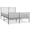 Cama Matrimonial | Cama Para Adultos | Estructura De Cama Cabecero Y Pie De Cama Metal Negro 140x200cm Cfw323143