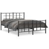 Cama Matrimonial | Cama Para Adultos | Estructura De Cama Cabecero Y Estribo Metal Negro 140x200 Cm Cfw77173