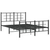 Cama Matrimonial | Cama Para Adultos | Estructura De Cama Cabecero Y Estribo Metal Negro 140x200 Cm Cfw77173