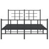 Cama Matrimonial | Cama Para Adultos | Estructura De Cama Cabecero Y Estribo Metal Negro 140x200 Cm Cfw77173