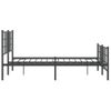 Cama Matrimonial | Cama Para Adultos | Estructura De Cama Cabecero Y Estribo Metal Negro 140x200 Cm Cfw77173