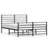 Cama Matrimonial | Cama Para Adultos | Estructura De Cama Cabecero Y Pie De Cama Metal Negro 140x200cm Cfw976197