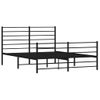 Cama Matrimonial | Cama Para Adultos | Estructura De Cama Cabecero Y Pie De Cama Metal Negro 140x200cm Cfw976197