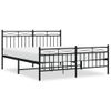 Cama Matrimonial | Cama Para Adultos | Estructura De Cama Cabecero Y Pie De Cama Metal Negro 150x200cm Cfw767565