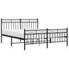 Cama Matrimonial | Cama Para Adultos | Estructura De Cama Cabecero Y Pie De Cama Metal Negro 150x200cm Cfw767565