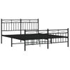 Cama Matrimonial | Cama Para Adultos | Estructura De Cama Cabecero Y Pie De Cama Metal Negro 150x200cm Cfw767565