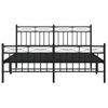 Cama Matrimonial | Cama Para Adultos | Estructura De Cama Cabecero Y Pie De Cama Metal Negro 150x200cm Cfw767565