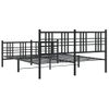 Cama Matrimonial | Cama Para Adultos | Estructura De Cama Cabecero Y Estribo Metal Negro 150x200 Cm Cfw941269