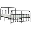 Cama Matrimonial | Cama Para Adultos | Estructura De Cama Cabecero Y Pie De Cama Metal Negro 150x200cm Cfw940587