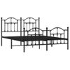 Cama Matrimonial | Cama Para Adultos | Estructura De Cama Cabecero Y Pie De Cama Metal Negro 150x200cm Cfw518580