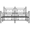 Cama Matrimonial | Cama Para Adultos | Estructura De Cama Cabecero Y Pie De Cama Metal Negro 150x200cm Cfw945862