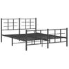 Cama Matrimonial | Cama Para Adultos | Estructura De Cama Cabecero Y Estribo Metal Negro 150x200 Cm Cfw562609