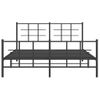 Cama Matrimonial | Cama Para Adultos | Estructura De Cama Cabecero Y Estribo Metal Negro 150x200 Cm Cfw562609