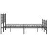 Cama Matrimonial | Cama Para Adultos | Estructura De Cama Cabecero Y Estribo Metal Negro 150x200 Cm Cfw562609