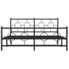 Cama Matrimonial | Cama Para Adultos | Estructura De Cama Cabecero Y Estribo Metal Negro 150x200 Cm Cfw167857