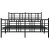 Cama Matrimonial | Cama Para Adultos | Estructura De Cama Cabecero Y Estribo Metal Negro 160x200 Cm Cfw249156