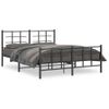 Cama Matrimonial | Cama Para Adultos | Estructura De Cama Cabecero Y Estribo Metal Negro 160x200 Cm Cfw617298