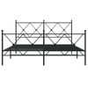 Cama Matrimonial | Cama Para Adultos | Estructura De Cama Cabecero Y Estribo Metal Negro 160x200 Cm Cfw15038