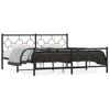 Cama Matrimonial | Cama Para Adultos | Estructura De Cama Cabecero Y Estribo Metal Negro 180x200 Cm Cfw212363