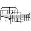 Cama Matrimonial | Cama Para Adultos | Estructura De Cama Cabecero Y Pie De Cama Metal Negro 180x200cm Cfw739342