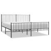 Cama Matrimonial | Cama Para Adultos | Estructura De Cama Cabecero Y Pie De Cama Metal Negro 180x200cm Cfw401262