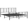 Cama Matrimonial | Cama Para Adultos | Estructura De Cama Cabecero Y Estribo Metal Negro 180x200 Cm Cfw88216