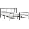 Cama Matrimonial | Cama Para Adultos | Estructura De Cama Cabecero Y Estribo Metal Negro 180x200 Cm Cfw88216