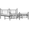 Cama Matrimonial | Cama Para Adultos | Estructura De Cama Cabecero Y Pie De Cama Metal Negro 183x213cm Cfw954601