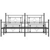 Cama Matrimonial | Cama Para Adultos | Estructura De Cama Cabecero Y Pie De Cama Metal Negro 183x213cm Cfw954601