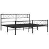 Cama Matrimonial | Cama Para Adultos | Estructura De Cama Cabecero Y Pie De Cama Metal Negro 183x213cm Cfw605055