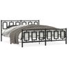 Cama Matrimonial | Cama Para Adultos | Estructura De Cama Cabecero Y Estribo Metal Negro 183x213 Cm Cfw448267