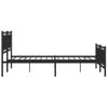 Cama Matrimonial | Cama Para Adultos | Estructura De Cama Cabecero Y Estribo Metal Negro 183x213 Cm Cfw448267