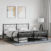 Cama Matrimonial | Cama Para Adultos | Estructura De Cama Cabecero Y Estribo Metal Negro 183x213 Cm Cfw545412