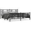 Cama Matrimonial | Cama Para Adultos | Estructura De Cama Cabecero Y Estribo Metal Negro 183x213 Cm Cfw824360