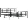 Cama Matrimonial | Cama Para Adultos | Estructura De Cama Cabecero Y Estribo Metal Negro 183x213 Cm Cfw824360