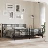 Cama Matrimonial | Cama Para Adultos | Estructura De Cama Cabecero Y Estribo Metal Negro 183x213 Cm Cfw824360