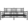 Cama Matrimonial | Cama Para Adultos | Estructura De Cama Cabecero Y Estribo Metal Negro 183x213 Cm Cfw824360