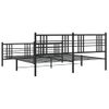 Cama Matrimonial | Cama Para Adultos | Estructura De Cama Cabecero Y Estribo Metal Negro 183x213 Cm Cfw824360