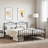 Cama Matrimonial | Cama Para Adultos | Estructura De Cama Cabecero Y Pie De Cama Metal Negro 183x213cm Cfw256297