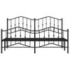 Cama Matrimonial | Cama Para Adultos | Estructura De Cama Cabecero Y Pie De Cama Metal Negro 183x213cm Cfw256297