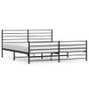 Cama Matrimonial | Cama Para Adultos | Estructura De Cama Cabecero Y Pie De Cama Metal Negro 183x213cm Cfw437065