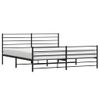 Cama Matrimonial | Cama Para Adultos | Estructura De Cama Cabecero Y Pie De Cama Metal Negro 183x213cm Cfw437065