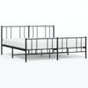 Cama Matrimonial | Cama Para Adultos | Estructura De Cama Cabecero Y Pie De Cama Metal Negro 183x213cm Cfw961466