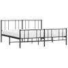 Cama Matrimonial | Cama Para Adultos | Estructura De Cama Cabecero Y Pie De Cama Metal Negro 183x213cm Cfw961466