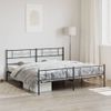 Cama Matrimonial | Cama Para Adultos | Estructura De Cama Cabecero Y Pie De Cama Metal Negro 183x213cm Cfw394238